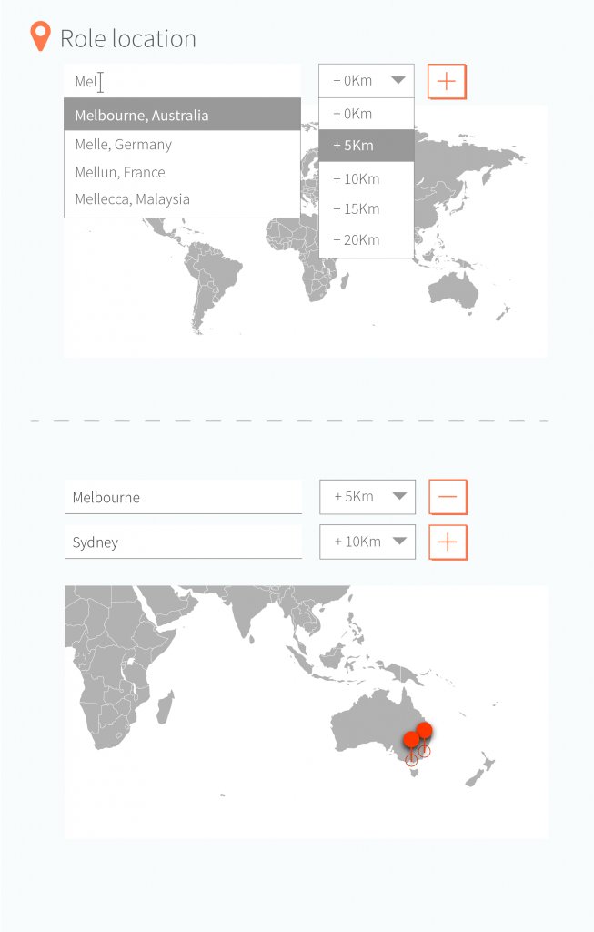 Elvves UI design and development role location entry