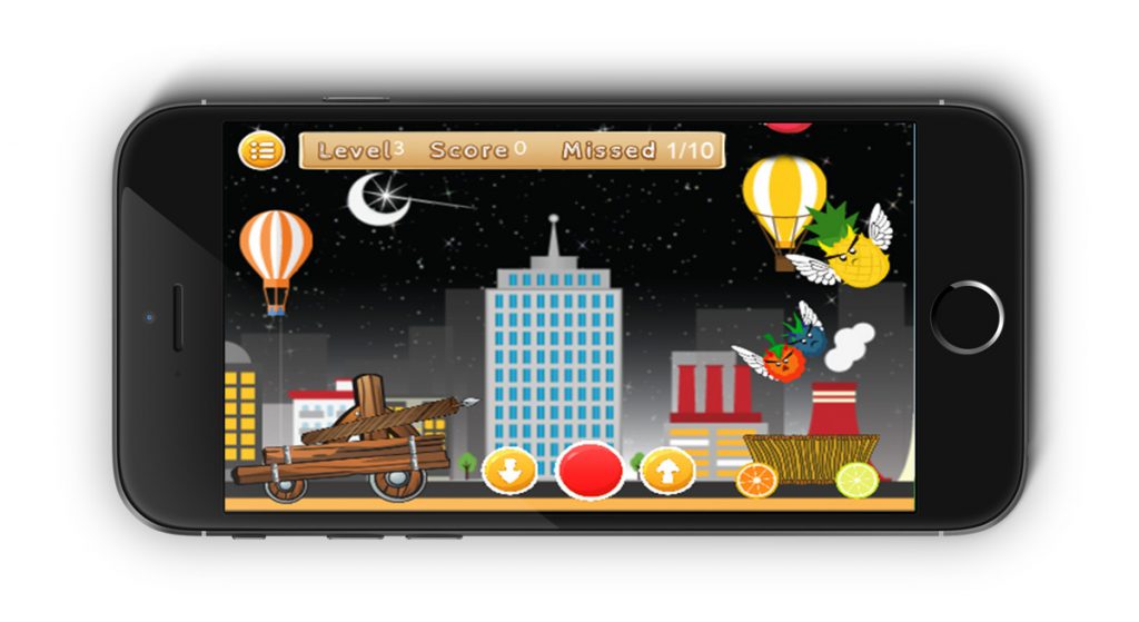 Grumpy Fruits mobile app design and development level 3